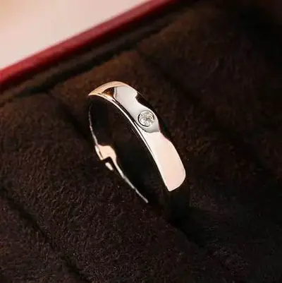 Bir karat çiftler yüzüğü moissanite taş ayarlanabilir - 10