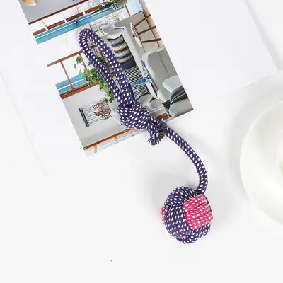 Bite-Resistant Knotted Cotton Rope Dog Toy - 12
