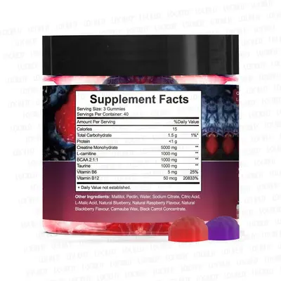 Kreatin gummies, 120 kapsül, iki renkli