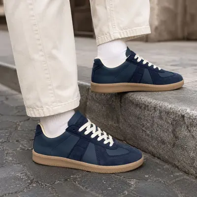 Herren Retro-Lederschuhe, echtes Leder, niedriger Schaft - 11