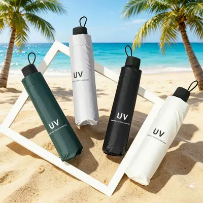 Farbiger Damenschirm mit Gummibeschichtung, groß, Regen- und Sonnenschutz mit UV-Schutz - 7