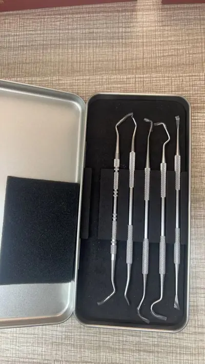 Diş temizleme seti, paslanmaz çelik, 5 parça - 11