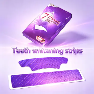 PAP Purple 7D Dental Strips Dry Strips WHITE STRIPS Teeth Whitening Strips Brightening Whitening Removes Yellowing Overseas Brightening Cross-border - 4