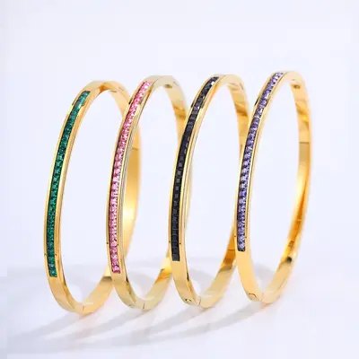 Titanstahl-Armband, vollständig mit Mikrodiamanten besetzt
