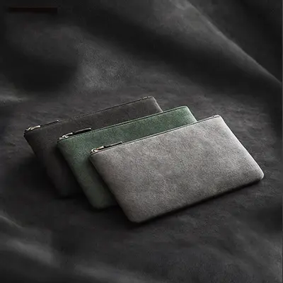 Men's Suede Clutch Bag, Business Style, Large Capacity Phone Bag - 1