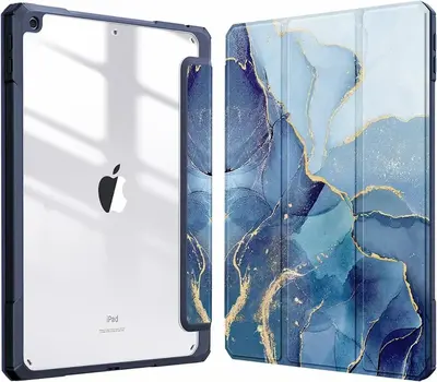 Protective Case for iPad 11, 10.2 Inch with Pen Slot, Acrylic Painted Leather Cover - 11