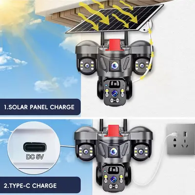 V360Pro Sicherheitskamera, Solarstrom, 4G/WIFI, Nachtsicht
