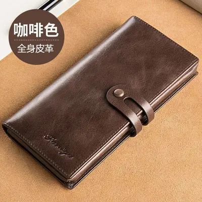 Men's Long Business Wallet, Large Capacity, Multi-Function Card Holder Leather Clutch - 8