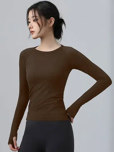 Women's yoga top, long sleeve, quick-dry, outdoor - 13