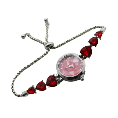 Girl's Quartz Watch with Heart and Diamond Design - 5