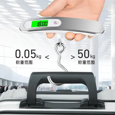 Paslanmaz Çelik Taşınabilir Bagaj Dijital Terazi - Kargo Elektronik Ölçeği - Bagaj Tartı 50kg - Stokta Mevcut - 3