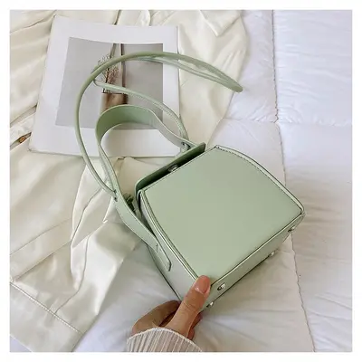 PU Leather Small Square Handbag, Women's Box Bag with Strap - 5