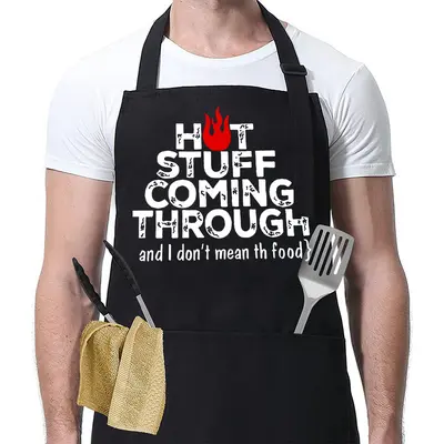 Waterproof Printed Apron with Funny Lettering for Barbecue and Kitchen - 13