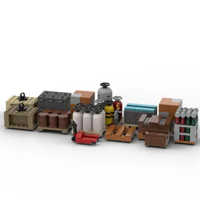 Small Particle MOC Building Blocks for Kids, Warehouse Model, Gift
