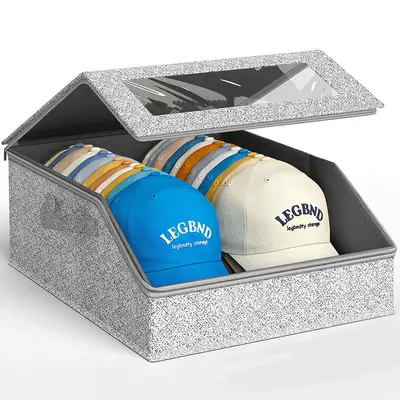 Large Foldable Hat Storage Box with Lid