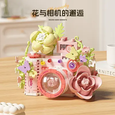 Retro DSLR Kamera Yapı Blok Modeli Çocuk Eğitici Oyuncak Kız Doğum Günü Hediyesi - 3