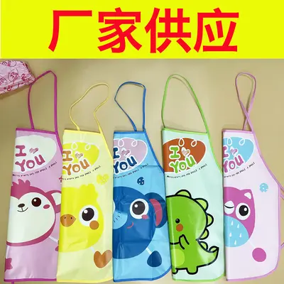 Yiwu Kinderschürze Malschürze Cartoon Kinder Mal-Bekleidung wasserdicht und ölabweisend Großhandel Overall-Set mit Ärmeln