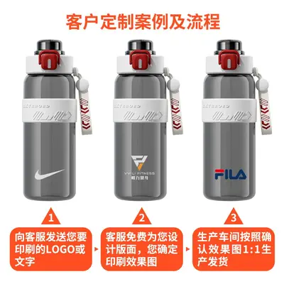 2026 Großvolumige Fitness-Sporttrinkflasche Großvolumiger Kunststoffbecher mit Pipette Outdoor-Reise-Kunststoffbecher Anpassbar