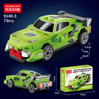Lego Compatible Mini Pull-Back F1 Racing Car Building Block Set - 9