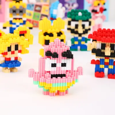 Mini Karikatür Figür Lego Uyumlu Masaüstü Dekorasyonu Micro Parçacık Çocuk Montaj Oyuncağı Toptan