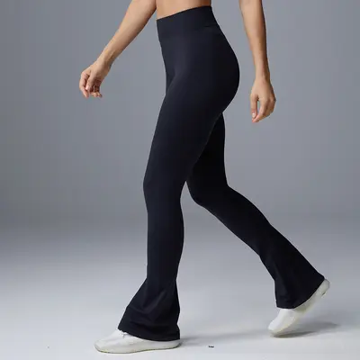 Yoga Geniş Paça Pantolon, Orta Bel, Nefes Alabilir, Karın Toplayıcı Fitness Kloş Pantolon - 7