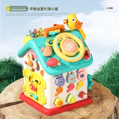 Montessori Polyhedron Busy Box Toy for Babies, Shape Recognition - 7