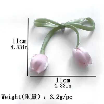 Korean-Style Ballet Tulip Shoe Buckle Decorative Charms for Trainers and Canvas Shoes, Sweet Pink Girly Shoe Accessories