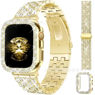 Full Diamond Metal Strap for Apple Watch iWatch10, Samsung 4/5/6 Compatible - 7