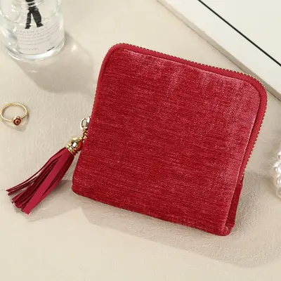 Square Jewelry Storage Pouch with Tassel Zipper, Portable Travel Bag - 13
