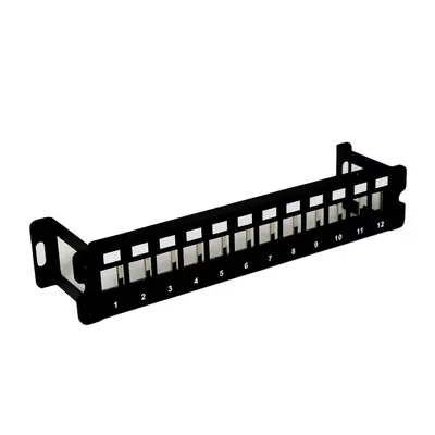 1U Metal Shielded Patch Panel, 6/8/12 Ports, Galvanized Steel