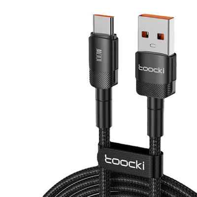 Toocki 100W cep telefonu veri kablosu USB TYPE-C hızlı şarj kablosu Samsung Apple şarj kablosu için uygun
