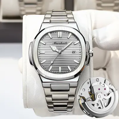 Nautilus Herren-Quarzuhr, quadratisches Design, wasserdicht