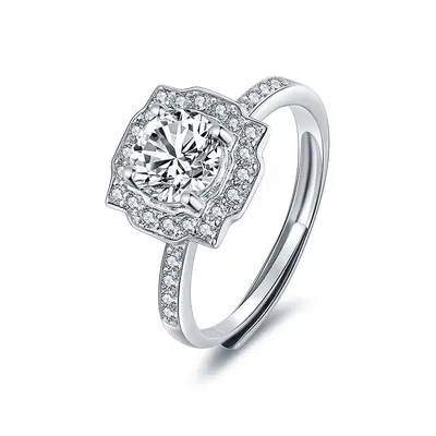 S925 silver moissanite sugar cube ring for women - 13