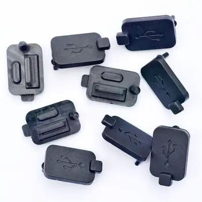 2-in-1 Type-C silicone plug USB dust cap female connector rubber