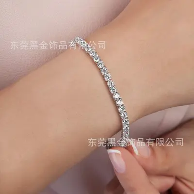18-Karat-Volldiamant-Tennisarmband mit einer Reihe für Damen und Herren