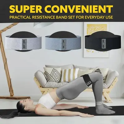 Kalça Halkası Squat Direnç Bandı, Yoga Fitness Elastik Halka, Örgü Kumaş - 3
