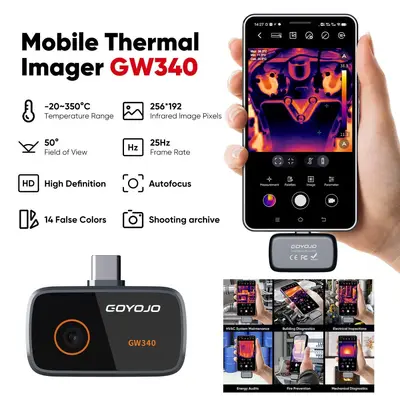 256x192 Typ-C Smartphone-Wärmebildkamera für Stromleitungs-Fehlersuche