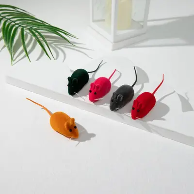 Squeaky Bite-Resistant Vinyl Mouse Cat Toy - 3