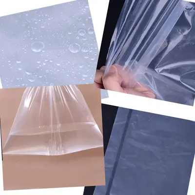 Toz geçirmez yorgan paketleme için PE düz plastik poşetler, şeffaf kalınlaştırılmış iç film poşetler, üretici stokta, toz geçirmez ve mühürlü.