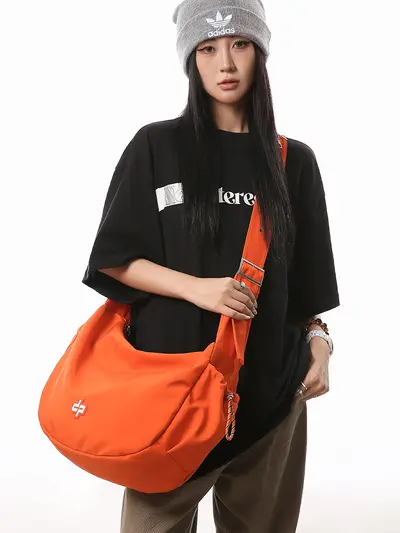 New unisex dough pastry bag large capacity nylon fabric crossbody bag casual sports canvas shoulder bag