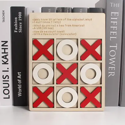 Ahşap Dokuz Kareli XO Tic-Tac-Toe Masa Oyunu, Çocuk Erken Eğitim ve Mantık Oyuncağı