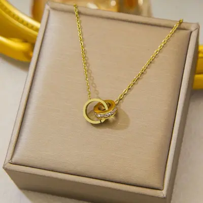 Elegant Titanium Steel Necklace Light Luxury Collarbone Chain - 9