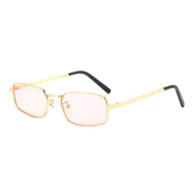 Metal Small Square Frame Sunglasses for Men and Women with UV Protection - 5