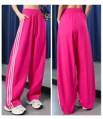 Summer Side-Stripe Sports Pants, High Waist Quick-Dry - 11