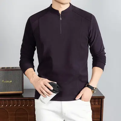 Men's Thermal Long-Sleeve Base Layer, Half Turtleneck, Zipper - 11