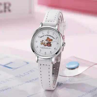Deri kayışlı kadın kol saati, fashion, orta okul öğrenci saati - 8