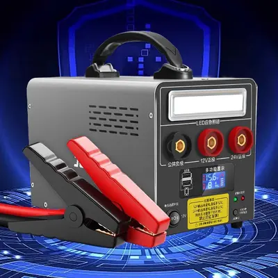 12/24V Truck Jump Starter with USB, Reverse Polarity Protection, LED Light - 3
