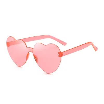 Heart-Shaped Frameless Jelly Color Sunglasses