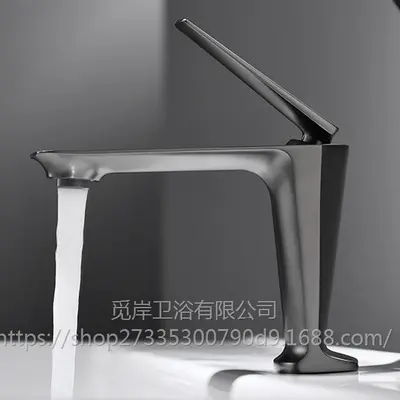 All-Copper Hot and Cold Basin Faucet, Gunmetal - 2