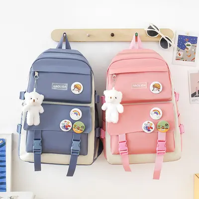 Öğrenci sırt çantası, dört parçalı set, Harajuku tarzı